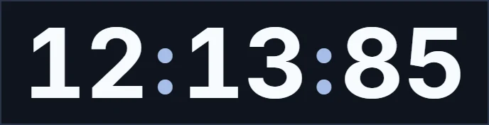 Floating overlay timer showing 12:13:85